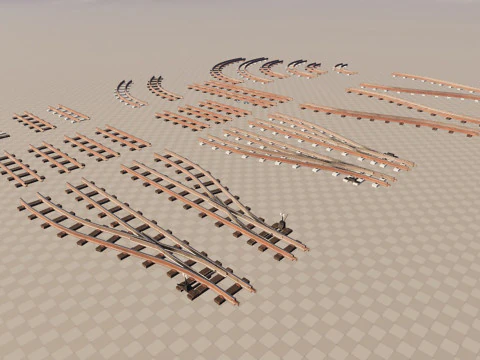 Set ferroviario di grandi dimensioni Modello 3D