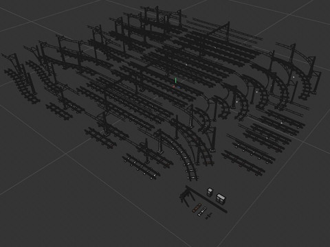 Великий залізничний набір 3D Модель