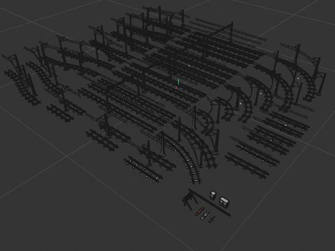 Set ferroviario di grandi dimensioni Modello 3D