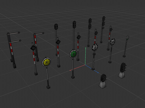 Великий залізничний набір 3D Модель