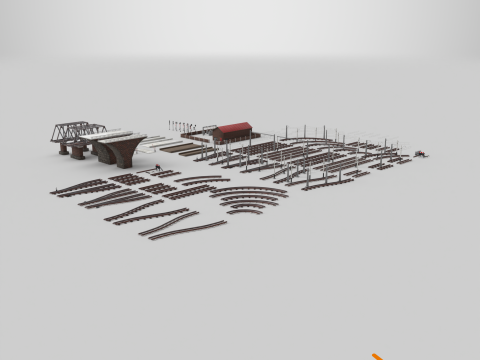 Великий залізничний набір 3D Модель