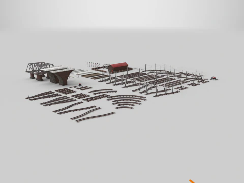 Set ferroviario di grandi dimensioni Modello 3D