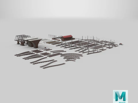 Set ferroviario di grandi dimensioni Modello 3D