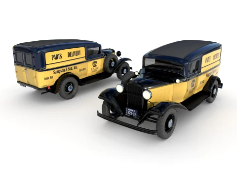 1932 retro model panelvan teslimatı 3D Model