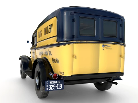 1932 retro model panel van delivery 3D Model