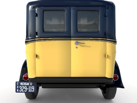 1932 retro model panel van delivery 3D Model