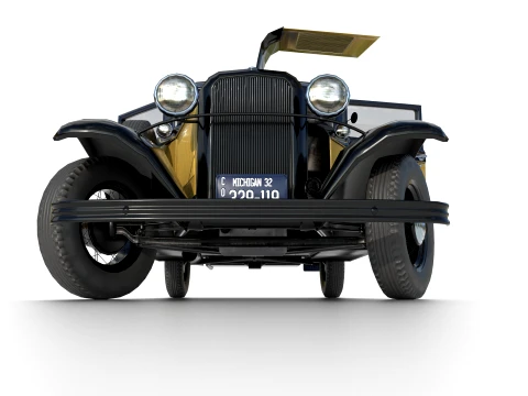 1932 retro model panel van delivery 3D Model