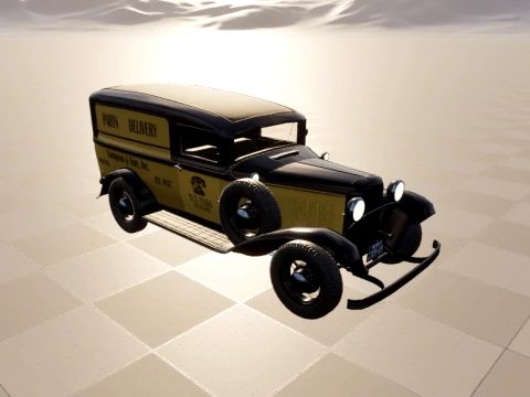 1932 retro model panel van delivery 3D Model
