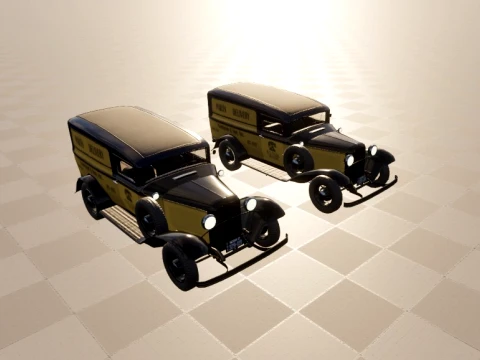 1932 retro model panel van delivery 3D Model