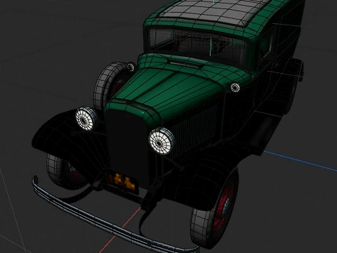 1932 retro model panel van delivery 3D Model