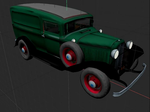 1932 retro model panel van delivery 3D Model