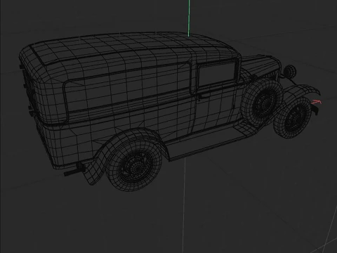 1932 retro model panel van delivery 3D Model