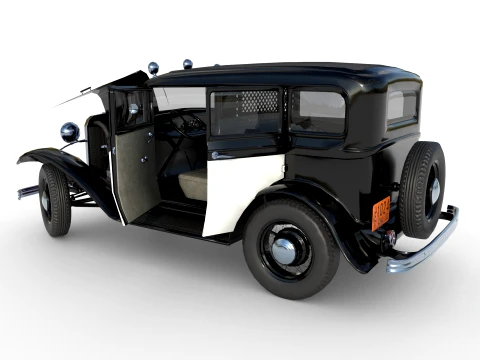 1932 retro 4-door police sedan 3D Model