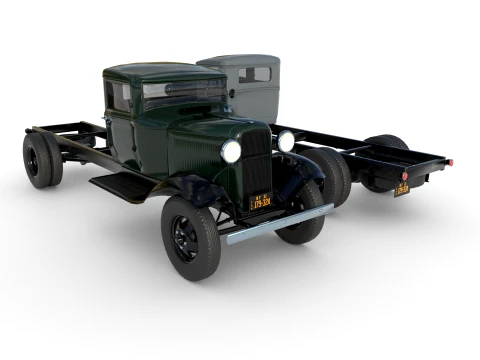 1933 truck with an extended wheelbase 3D Model