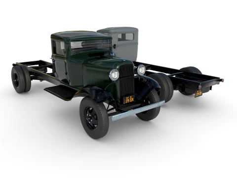 1933 truck with an extended wheelbase 3D Model