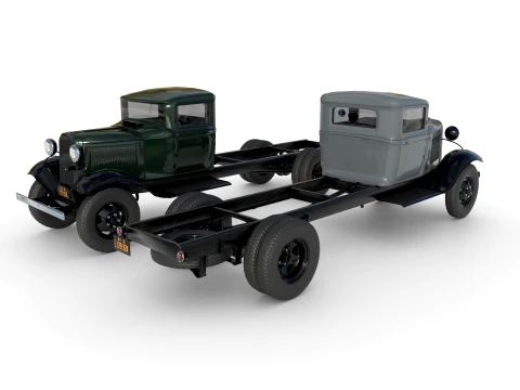 1933 truck with an extended wheelbase 3D Model