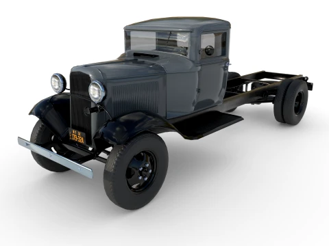 1933 truck with an extended wheelbase 3D Model
