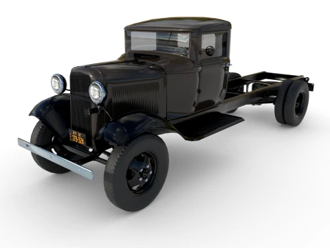 1933 truck with an extended wheelbase 3D Model