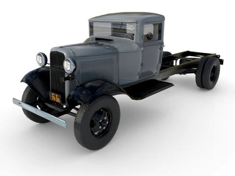 1933 truck with an extended wheelbase 3D Model