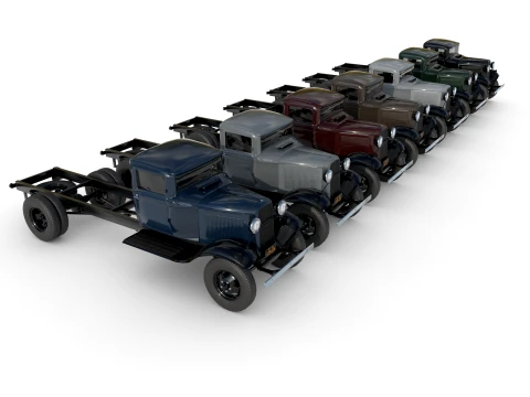 1933 truck with an extended wheelbase 3D Model