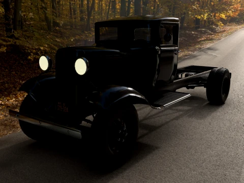 1933 truck with an extended wheelbase 3D Model