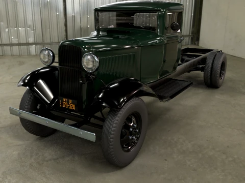 1933 truck with an extended wheelbase 3D Model