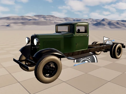 1933 truck with an extended wheelbase 3D Model