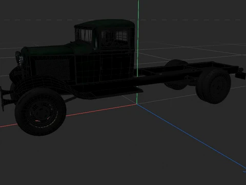 1933 truck with an extended wheelbase 3D Model