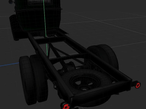 1933 truck with an extended wheelbase 3D Model
