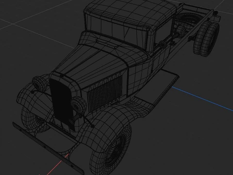 1933 truck with an extended wheelbase 3D Model