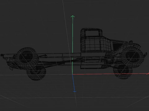1933 truck with an extended wheelbase 3D Model