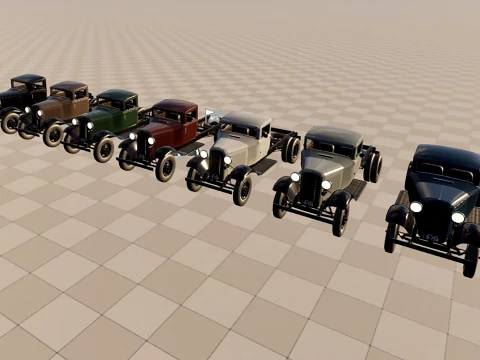 1933 a short wheelbase truck 3D Model