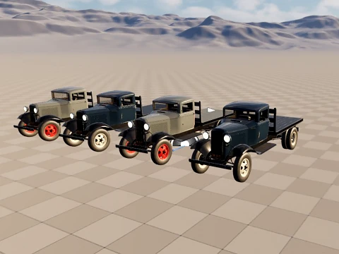 1933 a Platform truck 3D Model
