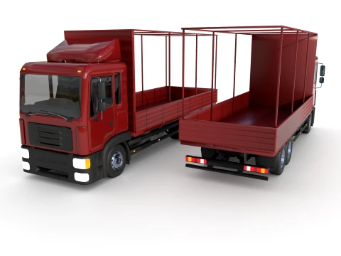 Truck with sides and stands 3Dモデル