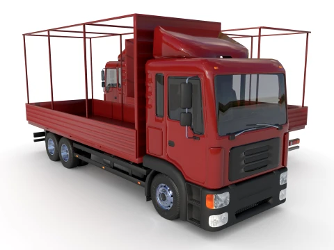 Truck with sides and stands 3D Model