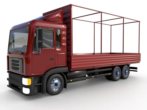 Truck with sides and stands 3D Model