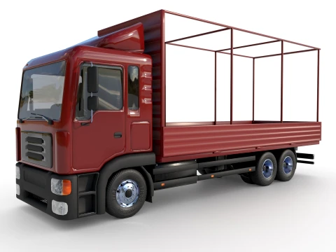 Truck with sides and stands 3D Model