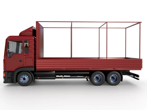 Truck with sides and stands 3D Model