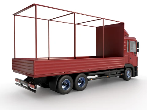 Truck with sides and stands 3D Model