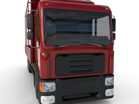 Truck with sides and stands 3D Model