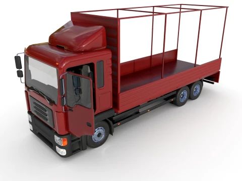 Truck with sides and stands 3D Model