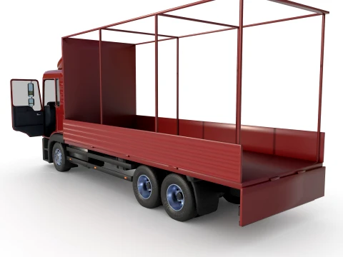 Truck with sides and stands 3D Model