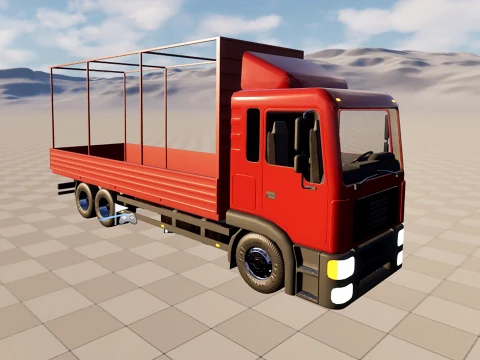 Truck with sides and stands 3D Model