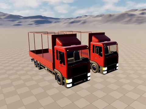 Truck with sides and stands 3D Model