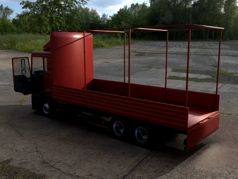 Truck with sides and stands 3D Model