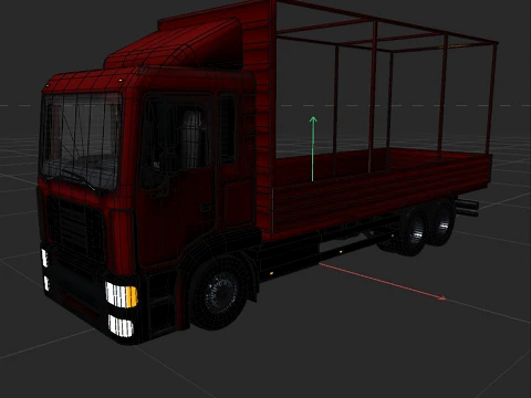 Truck with sides and stands 3D Model