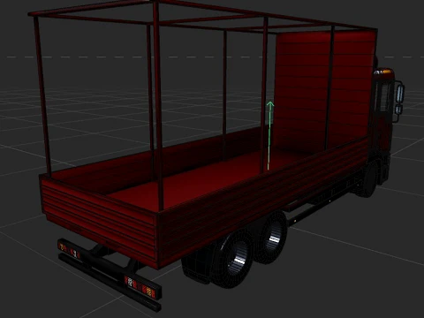 Truck with sides and stands 3D Model