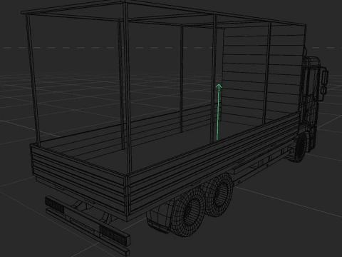 Truck with sides and stands 3D Model