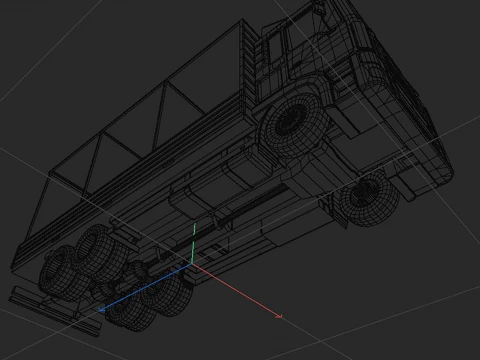 Truck with sides and stands 3D Model