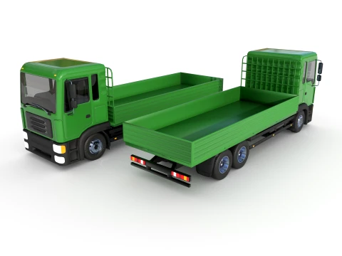 Open body truck 3D मॉडल